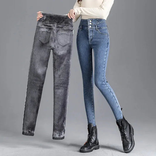 Jill - Varm og Trendy Fleecejeans