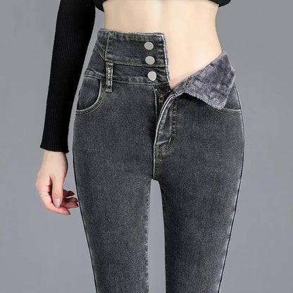 Jill - Varm og Trendy Fleecejeans