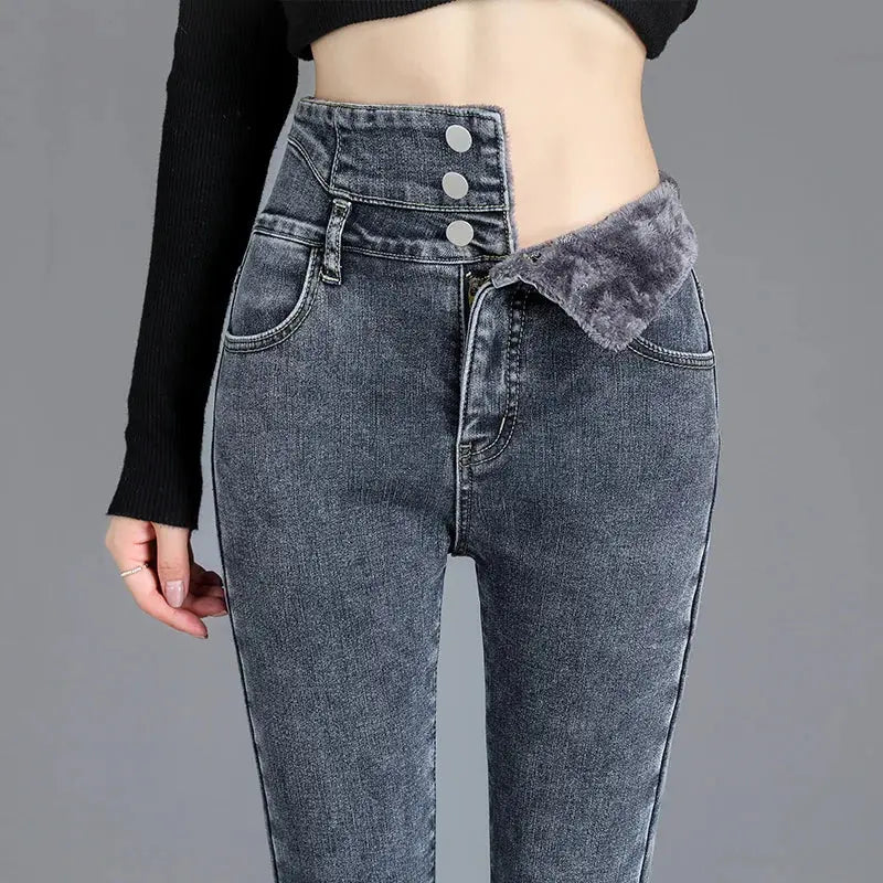 Jill - Varm og Trendy Fleecejeans